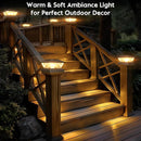 Solar Post Cap Lights Outdoor: 6 Pack 48 LED Fence Post Solar Lights - Solar Powered 2 Lighting Modes 4x4 Post Solar Lights for Deck Porch Patio Garden Decor - Fit 3.5x3.5 5x5 Vinyl Wooden Lamp Post by GreenHaven Gardens