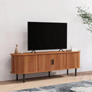 Bonzy Home 70" Mid Century Modern TV Stand, Tambour Entertainment Center with Storage, Long Media Console Television Stand with Metal Legs for up to 75'' TV, Walnut by CozyNest Decor