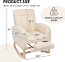 NIOIIKIT Modern Nursery Rocking Chair, Teddy Upholstered Rocking Chair with Footrest, Comfortable Glider Rocker with Side Pocket for Living Room, Bedroom, Nursing Room (Beige) by TinyTreasures Baby Boutique