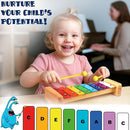 MINIARTIS Xylophone for Kids and Toddlers | 8 Notes Colorful Wooden Xylophone with Mallets and 15 Music Songbook | Kids Musical Instrument Educational Montessori Toys by TinyTreasures Baby Boutique
