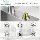 SinkTop Air Switch Kit with Brass Gold Long Button (Full Brass) for Garbage Disposal,without cabel by CozyNest Decor