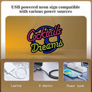 Ultrathin Cocktails Dreams Neon Sign Art Wall Lights for Bedroom Windows Glass Hotel Pub Cafe Wedding Birthday Party Gifts by CozyNest Decor