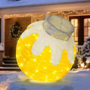BRIGHTDECK Outdoor Christmas Ornaments, Lighted Pop-Up Outdoor Holiday Ball Decoration with 80 LED Lights, 8 Light Modes, Lighted Collapsible Holiday Decorations for Yard, Home (Yellow) by CozyNest Decor