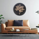 CLXEAST 24 Inch Moving Gear Wall Clock with World Map Pattern,Large Black Gold Metal Wall Clock for Modern Farmhouse Living Room Decor,Reloj De Pared para Sala by CozyNest Decor