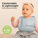 KeaBabies 2-Pack Silicone Baby Bibs for Eating - Sturdy Food-Grade Silicone Bibs for Babies Girl, Boy, Large Food Catcher, Clean & Put On Easily, Waterproof Toddler Feeding Essentials (Alps) by TinyTreasures Baby Boutique