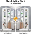 Wall Room Divider, Storage Cabinet Storage Display with Shelves, Modern Freestanding Wood Room Divider Screen, Wall Privacy Screens for Home Decorative (White,35.4" L x 9.5" W x 79.5" H) by CozyNest Decor
