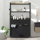 Laundry Hamper Laundry Basket with 3 Section Pull-Out Rolling Bags & 2-Tier Storage Shelf, Laundry Sorter for Organization and Storage with 2 Drawers for Laundry Room, Bathroom by CozyNest Decor