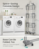 SONGMICS Clothes Drying Rack 4-Tier, Foldable Laundry Drying Rack 68.1-Inch Tall, Stainless Steel, Rolling Clothes Horses, Clothes Airer, Indoor Outdoor Use, Dove Gray ULLR703G01 by TinyTreasures Baby Boutique