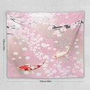 Houselerax Japanese Koi Fish Tapestry, Cherry Blossoms Asian Oriental Pink Flower Branch Koi Fish Carp Tapestries Wall Hanging for Bedroom Living Room Office Decor 60"x50" by CozyNest Decor