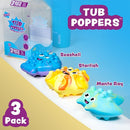 Tub Works® Tub Poppers™ Popping Kids & Toddler Bath Toys, 3 Pack | Push, Poke, Squish & Pop it Fidget Toys for The Bathtub | Irresistible Bubbles with Satisfying 'Pops' | Multi Sensory Kids Bath Toys by TinyTreasures Baby Boutique