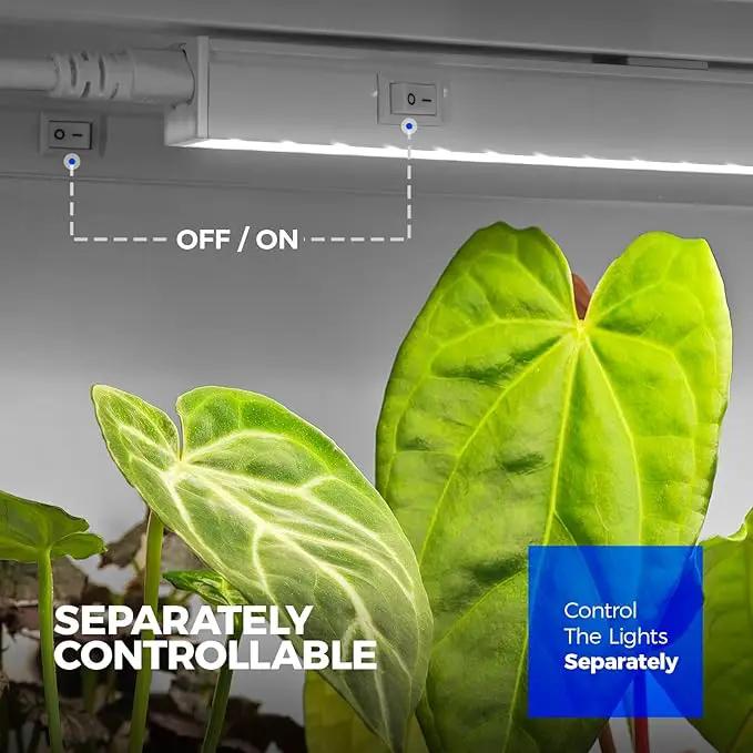 Barrina T5 Grow Lights, 5000K Full Spectrum Plant Growing Lights, 2ft 80W (8 x 10W, 500W Equivalent), LED Grow Light Bulbs, Plant Lights for Indoor Plants, Greenhouse, Plug and Play, 8-Pack, photo 5 of 9