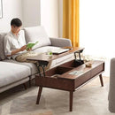 100% Solid Wood Lift Top Coffee Table for Living Room, Mid Century Modern Tables with Drawers and Large Storage, Oak Wood Coffee Tables for Small Spaces (Oak Walnut Color, 47.24"W x 23.62"D x 25.59"H) by CozyNest Decor