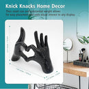 Accessoryway Black Heart Hands Decor Sculpture,Small Love Finger Gesture Decorative Sculpture for Wedding Dresser Shelves Desktop Knick Knacks Home Decor & Ring-Holder Display Stand by CozyNest Decor