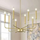 Modern Gold Farmhouse Chandeliers, 8-Light Industrial Metal Chandelier Lighting, Classic Candle Hanging Pendant Light Fixtures for Kitchen Bedroom, Dining Room, Living Room,Foyer by CozyNest Decor