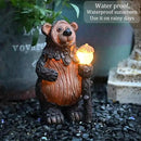 Bear Garden Figurines Outdoor Decor Solar Statue with LED Lights for Patio Lawn Yard Art Decoration Housewarming Garden Gift by CozyNest Decor