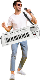 Pyle, Portable Digital Electronic Keyboard Piano 37 Keys with Microphone & Carry Strap, Built-in Sustain Controller, Rechargeable Battery-Karaoke Keyboard Compact Musical Keytar White by TinyTreasures Baby Boutique