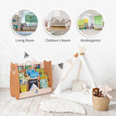OOOK Montessori Bookshelf for Kids, Pine Wood Baby Bookshelf, Bear Toddler Book Shelf for Nursery, Playroom, Classroom by TinyTreasures Baby Boutique