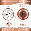 4-inch Outdoor Thermometer Hygrometer, Indoor Humidity Meter, Temperature Monitor Gauge for Home, Room, Office, Patio, House, Greenhouse, Antique Copper,Tabletop Decor. by GreenHaven Gardens