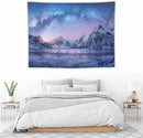 HZOHNAGO Mountain Tapestry Aurora Snow Mountain Sunset Pattern Printed Wall Tapestry Wall Hanging for Bedroom Living Room Dorm 40" W x 30" H by CozyNest Decor