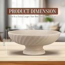 Large Resin Pedestal Decorative Bowl - Modern Fruit Bowl for Kitchen Counter - Handicraft Bowls for Home Decor - Key Bowl for Entry Table,Artificial Stone Beige by CozyNest Decor