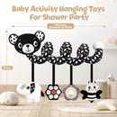 Car Seat Toys for Babies 0-6 Months,Hanging Rattle Toys for Crib Mobile, Baby Spiral Hanging Stroller Black and White High Contrast Toys for Newborn 0 3 6 9 12 Months Baby Boys Girls (Bear) by TinyTreasures Baby Boutique