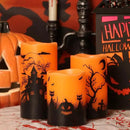 Wondise Halloween Flickering Flameless Candles with 6 Hour Timer, Battery Operated LED Real Wax Candles Set of 3 Halloween Home Decoration Gifts(3 x 4 5 6 Inch) by CozyNest Decor