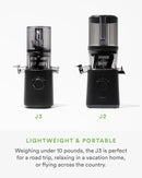 Nama J3 Compact Cold Press Juicer – Space Saving & Self Feeding for Hands-Free Operation – Lightweight, Portable Zero Waste Slow Masticating Juicer – Easy Cleanup & Assembly - Black by CozyNest Decor