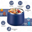 Soup Thermo for Hot Food Kids 14oz Lunch Containers with Buckle Lid Wide Mouth Hot Food Jar Vacuum Insulated Stainless Steel Bento Box Leakproof with Spoon(Blue) by TinyTreasures Baby Boutique