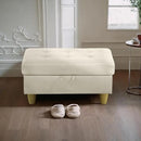 Ottoman Rectangular Storage Ottoman Bench, Faux Leather Footrest, Coffee Table, Stool Footstool with Hinged Lid for Living Room, Bedroom, Entryway, White, 35"x23.5"x17.5" by CozyNest Decor