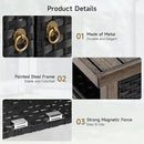 Outdoor Storage Cabinet, Woven Rattan Bar Table with 2 Doors, Slatted-Top, Wicker Console Table for Patio, Garden, Backyard, Kitchen - Black by CozyNest Decor