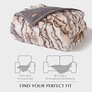 EVERGRACE Ultra Soft Luxury Fluffy Ridgeline Faux Rabbit Fur Throw Blanket, Thick Warm Bubble Throw for Bed, Cozy Plush Reversible Blankets for Couch, Chair, Sofa, Beige & Gray, 60x80 Inches, 870 GSM by CozyNest Decor