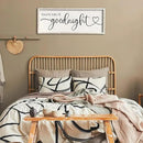 flowtorely Always Kiss Me Goodnight Wall Sign For Master Bedroom Above Bed Wall Decor 32''×12'' Large Rustic Solid Wood Frame For Farmhouse Couples Above bed Wall Art Decoration (White) by CozyNest Decor