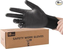 LANON Safety Work Gloves for Men and Women, 18 Pairs Mechanic Black Working Gloves with Grip Odorless PU Coated, Seamless Knit, Full Fingertip Touchscreen for Light Duty Working Gloves, Large by GreenHaven Gardens