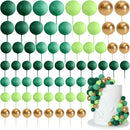 75 Pieces Cake Balls Topper Decorations Foam Cupcake Topper Mini Balloon Balls Cake Picks for Deco Birthday Party Wedding（Green Gold Series） by TinyTreasures Baby Boutique