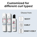 Love Ur Curls Fragrance Free Curly Shampoo and Conditioner Set with All in One Curl Cream Styler for Wavy Hair, 3 Step System to Repair, 200 mL by TinyTreasures Baby Boutique