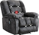 Massage Recliner Chair with Heat and Massage, Soft Fabric Ergonomic Manual Reclining Chairs, Heavy Duty Reclining Sofa Chair with Side Pockets for Living Room (D-Grey) by CozyNest Decor