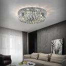 6-Lights Crystal Flush Mount Chandelier Light Fixture with K9 Crystals Modern Ceiling Lights Elegant Pendant Lamp for Bedroom,Hallway,Bar,Living Room,Dining Room,H5.9 xW20 (Bulbs Not Included) by CozyNest Decor