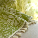 Sutuo Home Boho Curtains 84 Inches Length for Bedroom Living Room, Printed Cotton Linen Rod Pocket Rustic Farmhouse Bohemian Tassels Window Treatment, 1 Panel 59" W x 84" L, Green Botanic Leaves by CozyNest Decor