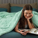 Pawque Super Soft Cozy Throw Blanket Queen Size for Couch Bed, Fluffy Sherpa Fleece Reversible Thick Warm Fuzzy Blanket for All-Season, 3D Checkered Jacquard Decorative Blankets, Sage Green, 90"x90" by CozyNest Decor