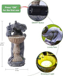 Garden Elephant Statues for Bird Bath: Outdoor Sculptures for Lawn Patio Yard Balcony Porch - Unique Gifts for Mother Grandma by GreenHaven Gardens