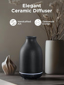 InnoGear Essential Oil Diffuser, 150ml Ceramic Stone Diffuser Handcrafted Aromatherapy Diffusers Ultrasonic Cool Mist Humidifier Vaporizor with 2 Mist Modes Waterless Auto Off for Room Office, Black by TinyTreasures Baby Boutique