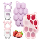 KingKam Baby Breastmilk Popsicle Molds & Baby Fruit Feeder (2 Pack), Baby Food Freezer Tray Storage Containers, Silicone Pacifier Feeder and Teether by TinyTreasures Baby Boutique