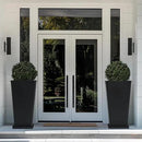 LA JOLIE MUSE 30 inch Tall Black Planters Set of 2, Indoor/Outdoor Rectangular Large V Shaped Taper Planters for Front Door by CozyNest Decor