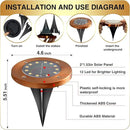 Outdoor In-Ground Lights Solar Disc Lights Outdoor Solar Garden Lights In Ground Solar Landscape Light 8 Pack 12 led for Pathway Yard Patio Walkway(Bronze, 8 Pack) by GreenHaven Gardens