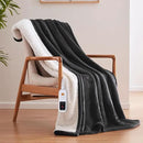 Sealy Electric Blanket Throw Size 50"*60",Super Cozy Flannel to Sherpa Reversible Heated Blanket Throw with 6 Heating Levels & 2-10 Hours Auto Off Overheating Protection Machine Washable,Charcoal by CozyNest Decor