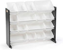 Humble Crew Supersized Toy Storage Organizer with 16 Removable Bins, Black/White – Large Toy Storage for Toddlers Ideal for Kids' Rooms, Playrooms, and Nurseries - Modern Toy Bins for Kids by TinyTreasures Baby Boutique