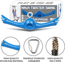 Ninja-Twister Swing Spins Set: Slackline Attachments - 360° Handle Twist-Spin Flips Toy Activate Ninja Powers Warrior Accessories Kids Hang Toys for Playground Backyard Blue by TinyTreasures Baby Boutique