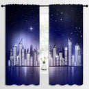 City Rod Pocket Blackout Curtains for Boy Girl Bedroom, New York Skyline Modern City Starry Sky Night View Thermal Insulated Home Window Drapes for Living Room Darkening, 72x63 inch by TinyTreasures Baby Boutique