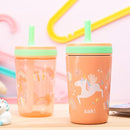 Zak Designs Unicorn Kelso Tumbler Set, Leak-Proof Screw-On Lid with Straw, Bundle for Kids Includes Plastic and Stainless Steel Cups with Bonus Sipper, 3pc Set, Non-BPA, 15 fl.oz. by TinyTreasures Baby Boutique