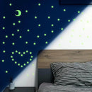 100 Stars and 1 Moon Glow in The Dark Luminous Fluorescent 3D Plastic Glow Stars Moon for Ceiling, Glowing Wall Stickers Create a Realistic Starry Sky, Room Decorations (Green) by CozyNest Decor